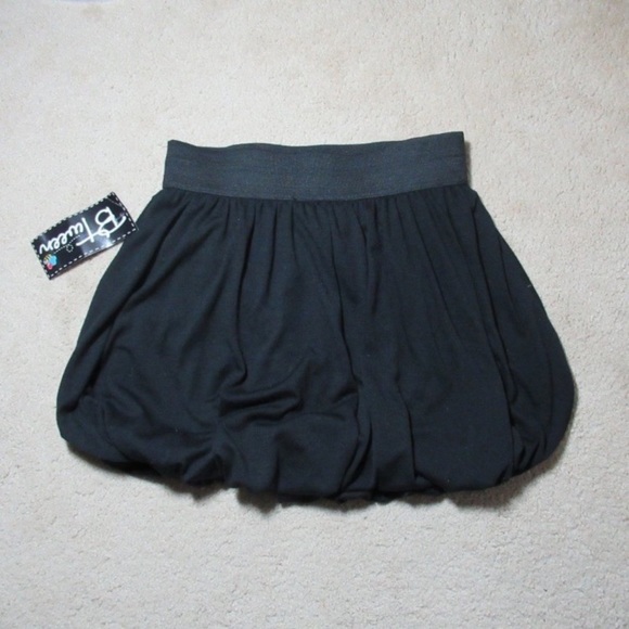 🟢black bubble skirt elastic waistband girls M 10 / 12 - Picture 3 of 6